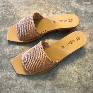 ST AGNI Celina Knitted Block Heel Sandal Slide NEW Size EU 37